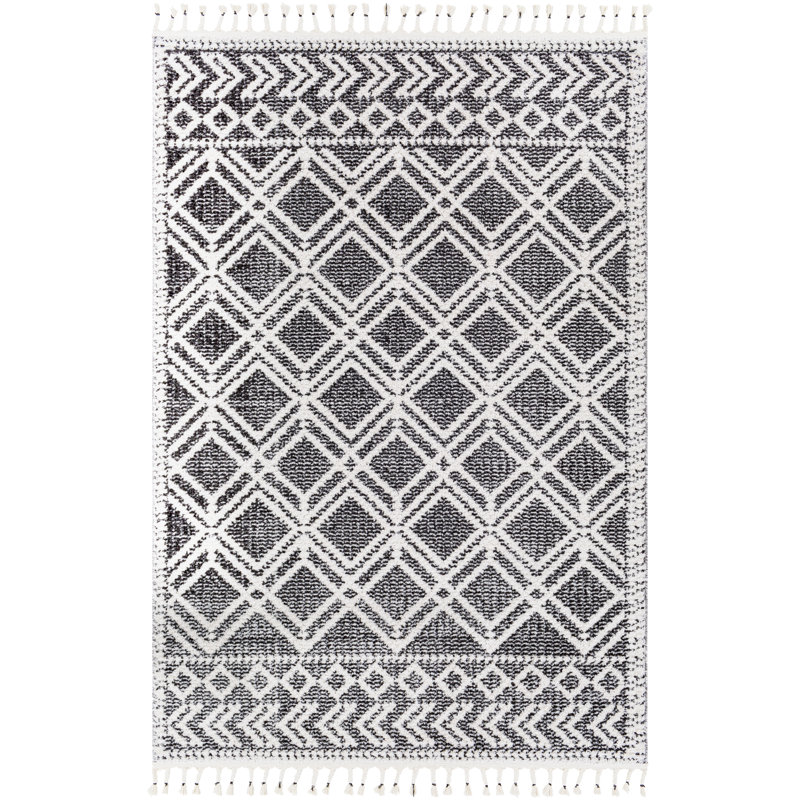 Elwell Moroccan Indoor Rug, Rectangle 5'3" x 7'