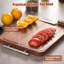 Planche à découper à double face en acier inoxydable 304 et bois d'ébène - rainure de jus à 360 °, planche de cuisine hygiénique non poreuse avec base en silicone antidérapante