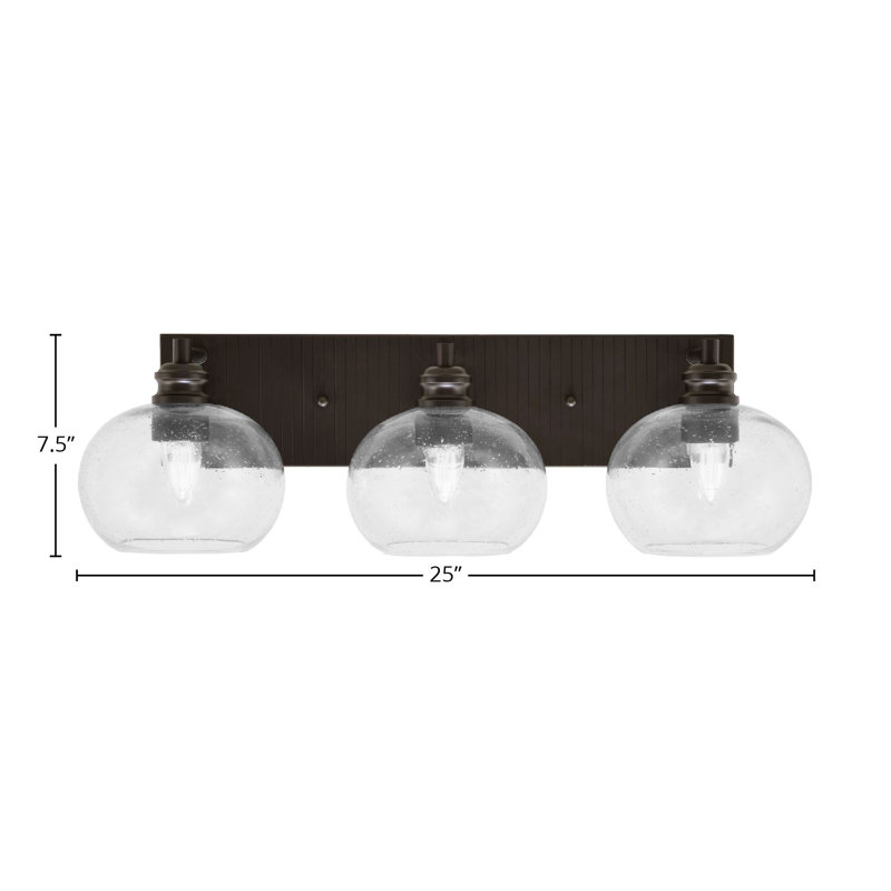 Éclairage pour meuble-lavabo 3 lumières Ashburne, Transparent, Espresso