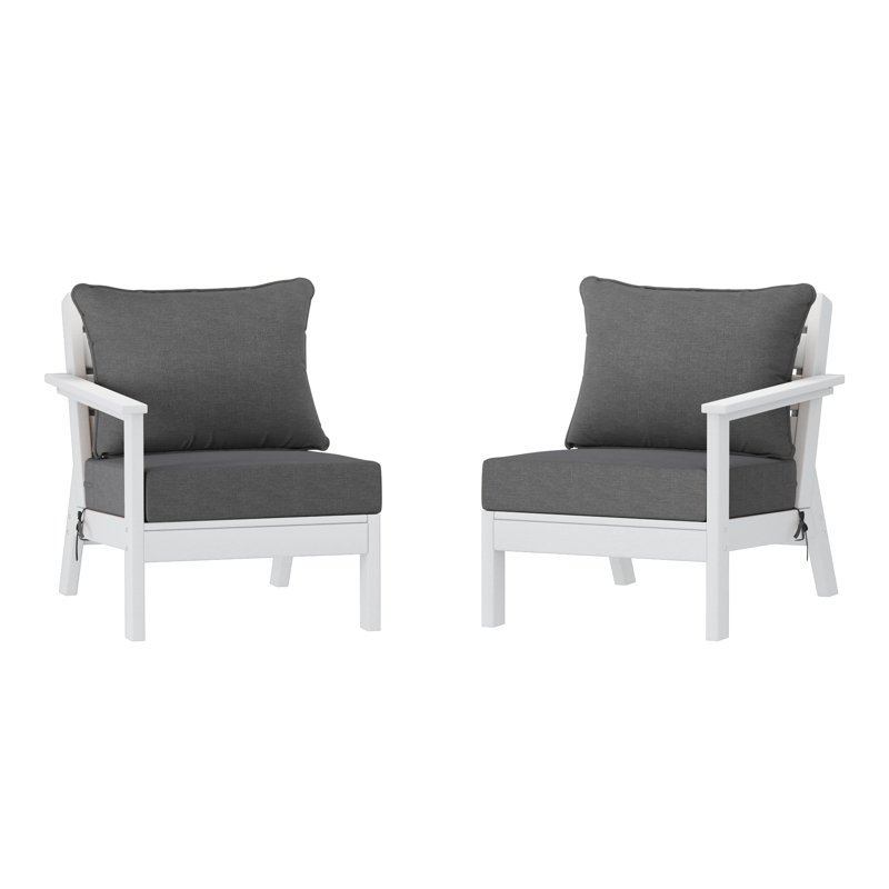 Ensemble de sièges profonds avec coussins, White, Gray