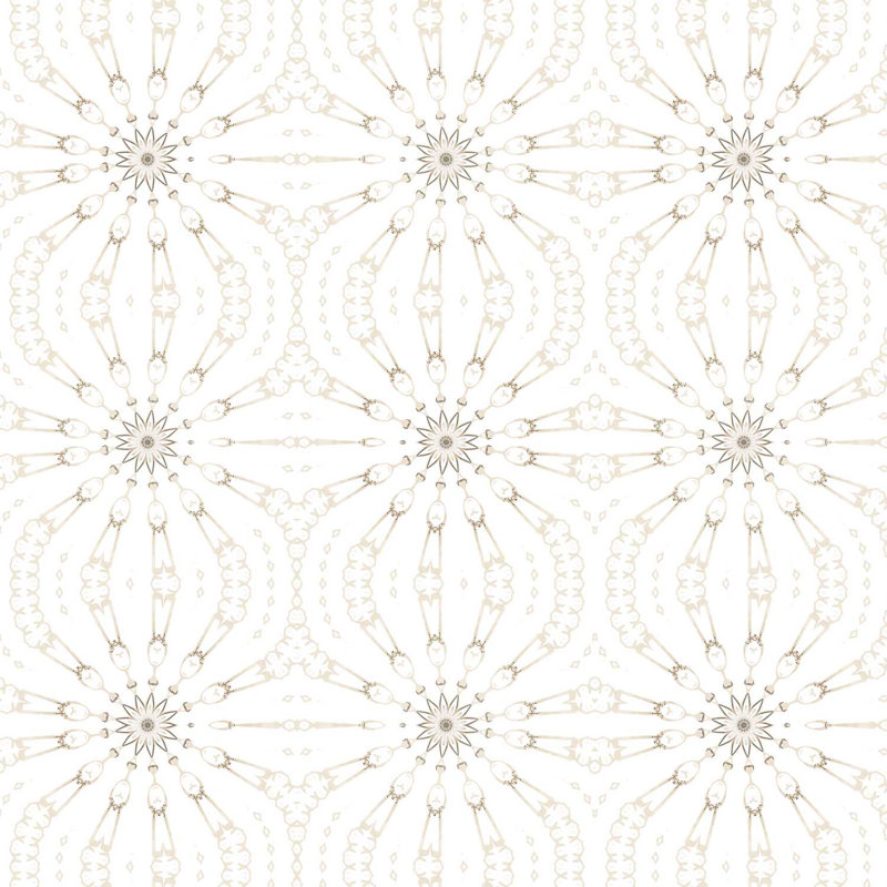 Fern | Organic Arabesque Wallpaper Double Roll, White/Beige