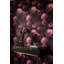 Papier peint floral, décoration murale mauve foncé
