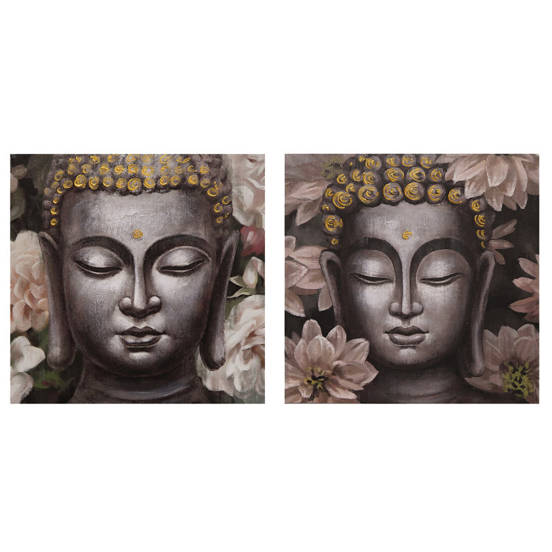 Ensemble de 2 décorations murales Bouddha Rosy