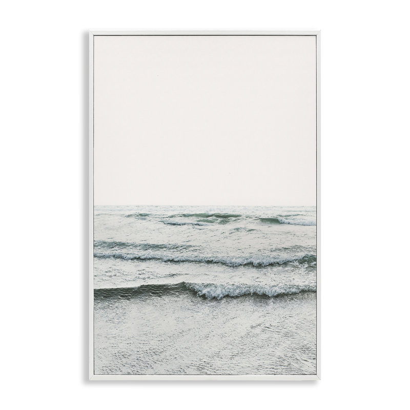 Art de la marée ondulée, estampe numérique par Sissi et Seb, Estampe numérique encadrée blanc bord de mer, H 18 po x l 12 po