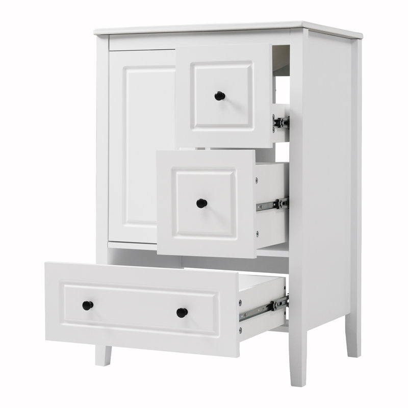 Meuble-lavabo de salle de bain avec lavabo, Blanc