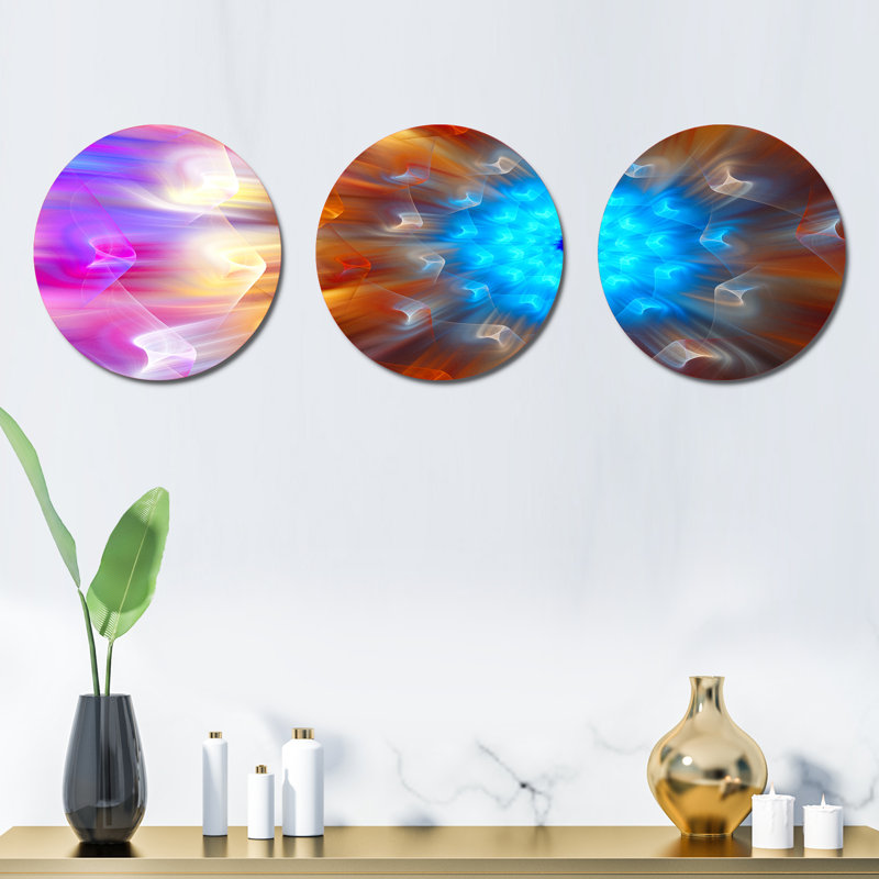 Multicolore pétales de fleurs exotiques - ensemble de décoration murale floral en métal