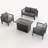 4-Person Sofa Seating Group With Fire Pit Table-1206307223-1206307226