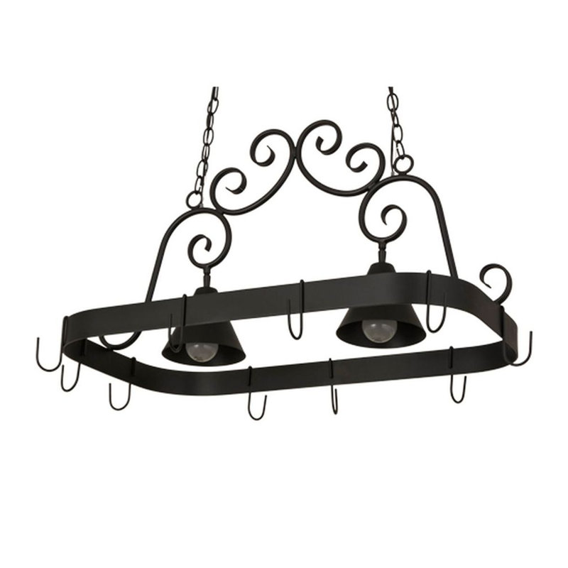 Elana Steel Handcrafted Rectangle Hanging Pot Rack