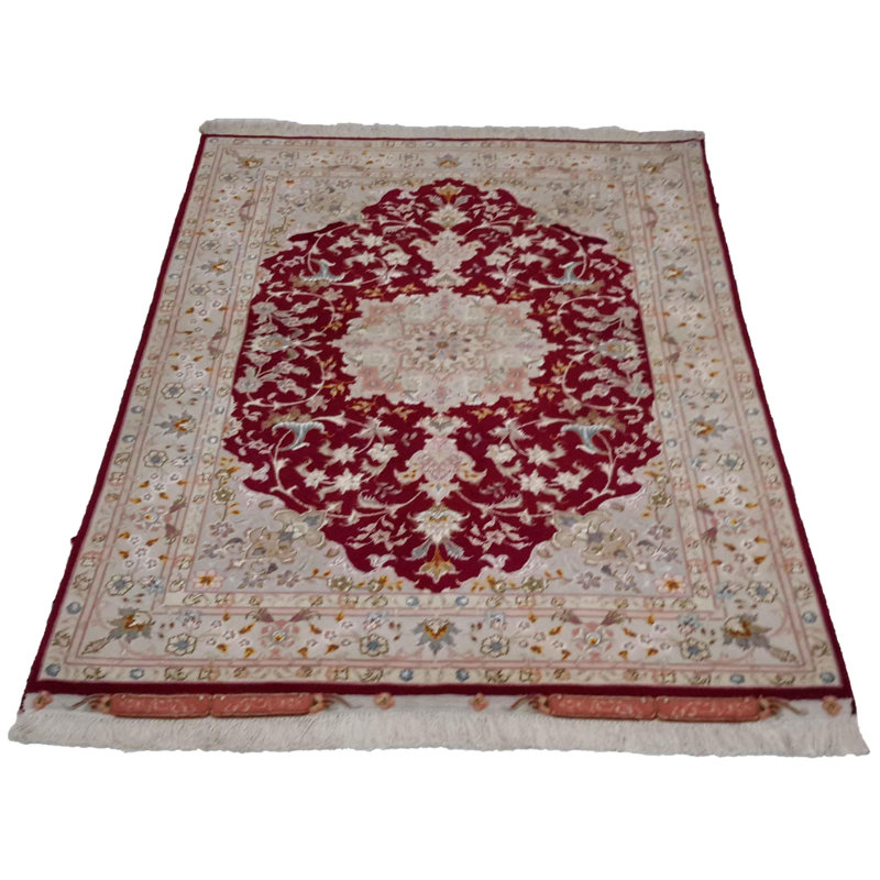 Necdet Oriental Area Rug in Burgundy