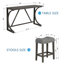Ensemble de table de bar 4 pièces avec prise de courant, ensemble de table de bar et chaises, ensemble de table de bar avec 3 tabourets rembourrés pour le salon, la salle à manger, la salle de jeux, gris foncé