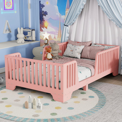 Lit simple rose, porte ouverte et fermée pour l'intérêt, 8 lattes de contreplaqué soutiennent le plancher, offrent un soutien uniforme et facilitent le sommeil