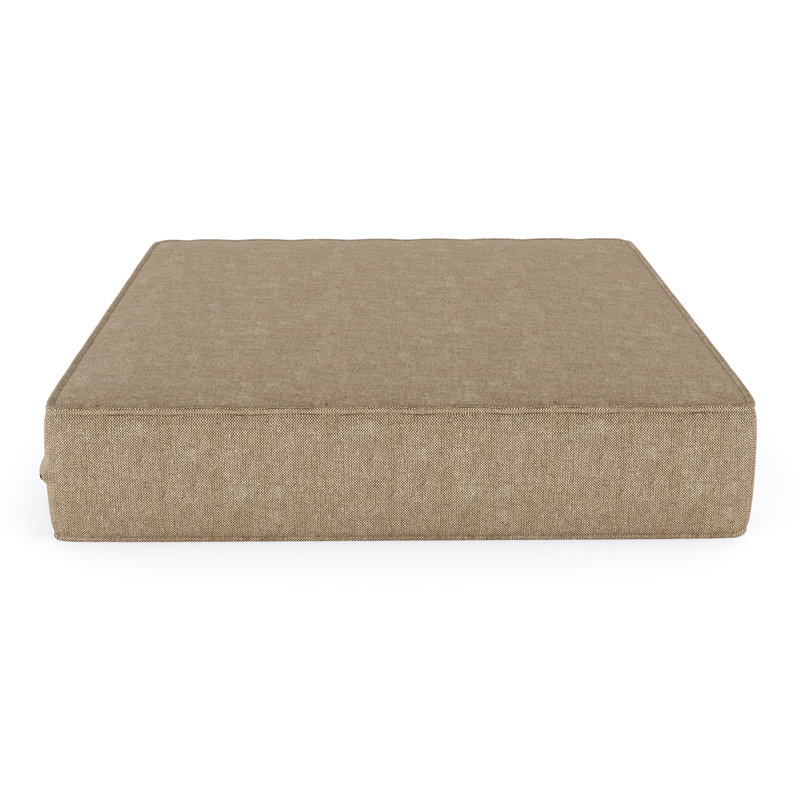 Sunbrella® Outdoor Ottoman Cushion, Spectrum Mushroom Sunbrella® Plainweave, 3.5" H x 23.5" W x 20.5" D