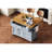 52'' Kitchen Island With Drop Leaf, Embossed Texture Kitchen Island On Wheels With Spice Rack, Towel Rack, 2 Doors And 5 Drawers, Kitchen Storage Cart With Adjustable Shelf For Kitchen-885497203