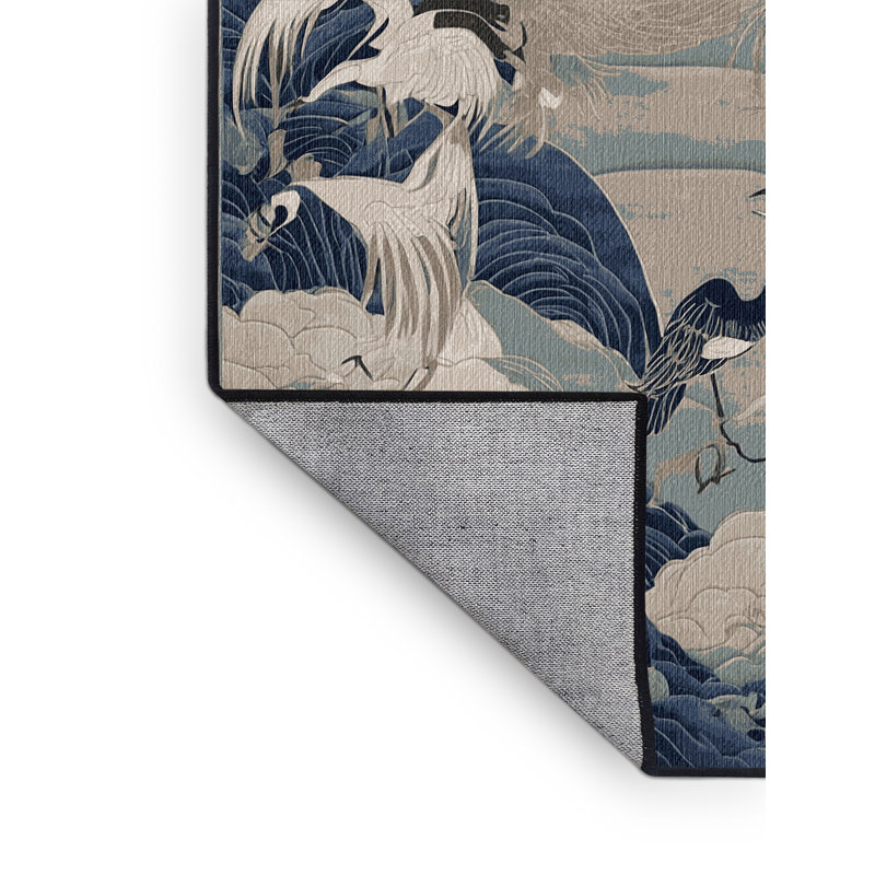 Machine Washable Gray Area Rug, Square 8'
