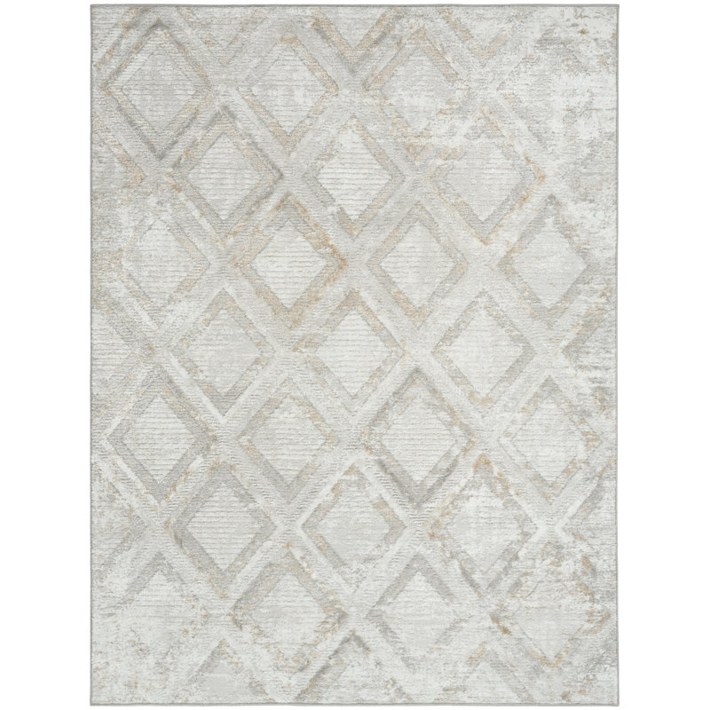 Tapis d'intérieur moderne gris 4 pi x 6 pi Lafever, Rectangle 4pi x 6 pi