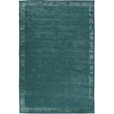 Farrow & Ball Leighton Teal Silk Border Area Rug