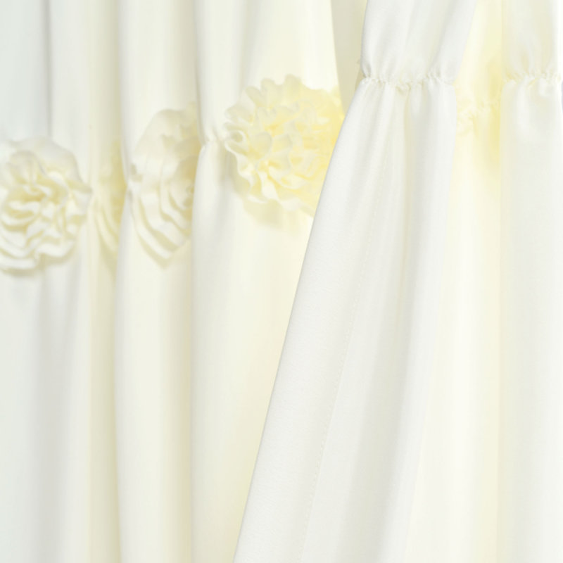 Darla Semi Sheer Curtain Single Panel, Ivory