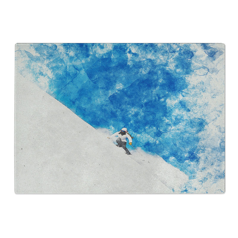 Skiing Vol.1 Watercolour Chopping Board, 28.5cm W x 39cm L