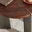 Table basse ronde en bois de noyer et pieds en métal noir-494985350