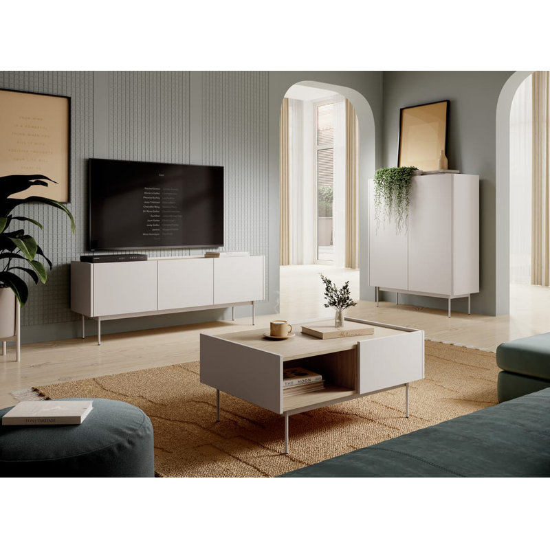 Chavey Coffee Table with Storage, Cashmere