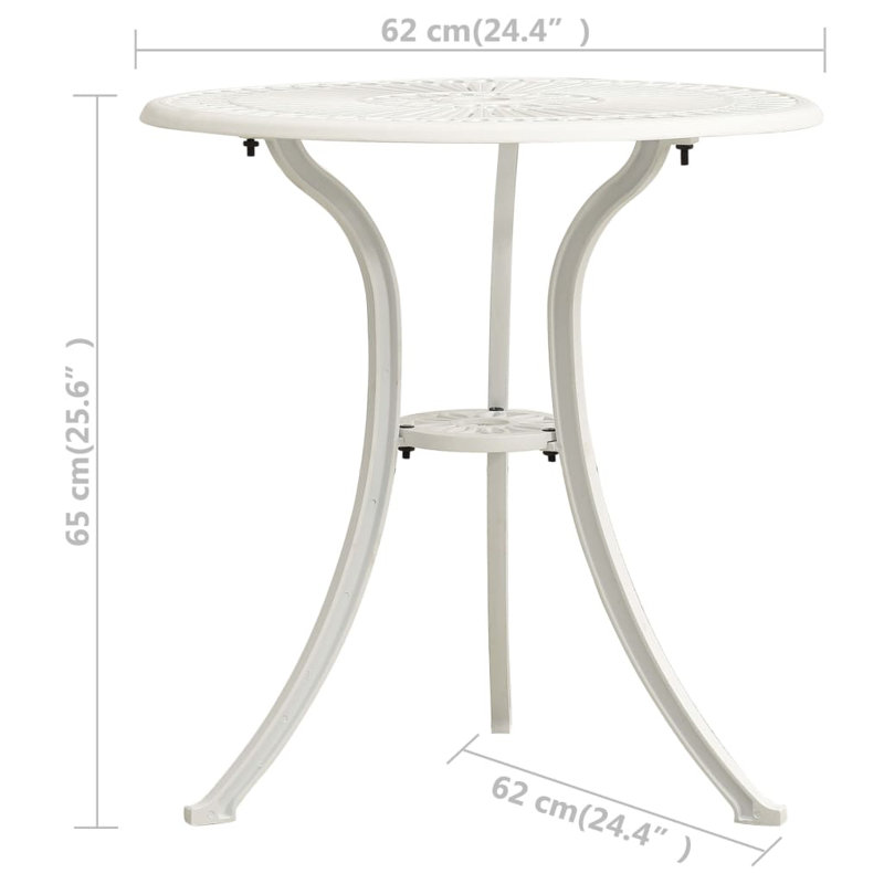 Bellavia 2 - Person Patio Dining Set with Round Table, White