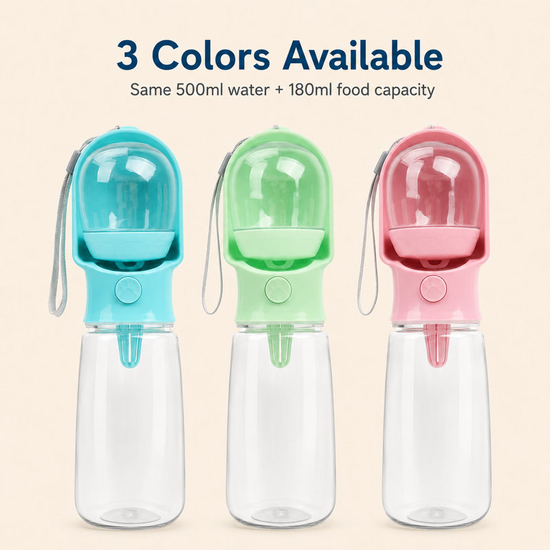 Bouteille d'eau portative étanche pour animaux de compagnie, tasse d'hydratation extérieure pour chiens et chats, Turquoise