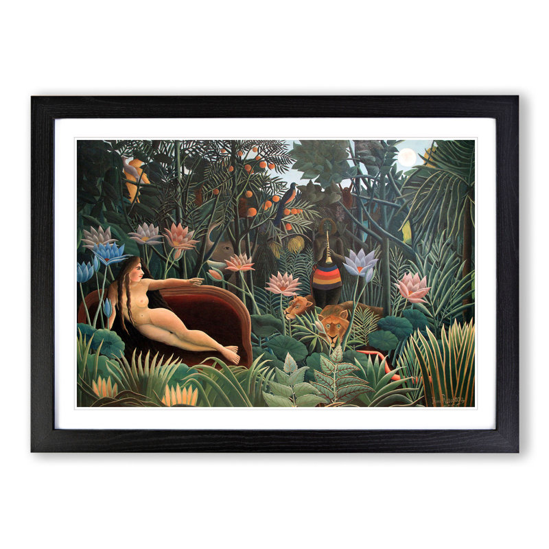 The Dream by Henri Rousseau - Picture Frame Painting on MDF, Black, 27cm H x 36cm W x 2cm D