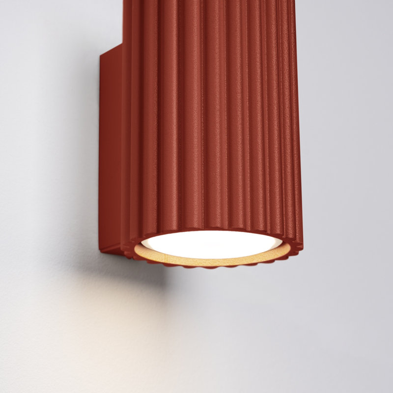 Karbon Aluminium Wall Sconce, Wall lamp KARBON 10 red ochre, Red Ochre, 1 Light