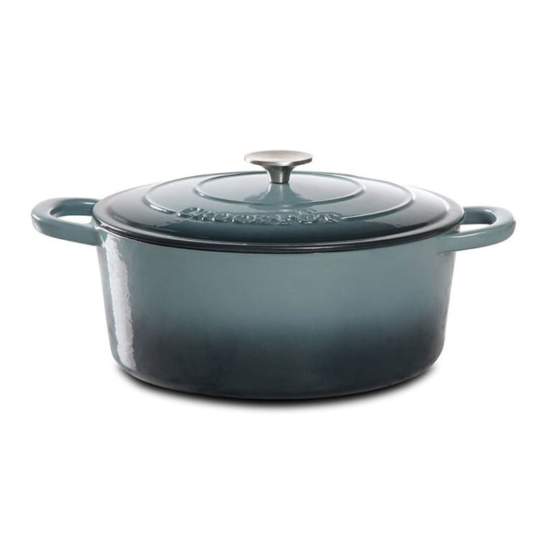 Cocotte ronde artisanale en fonte antiadhésive Crock-pot, 5 pte, Gris ardoise