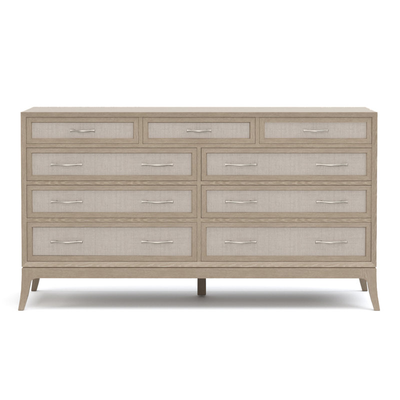 Commode à neuf tiroirs Maidstone, jute tissée, Banc de sable