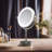Circular LED Free Standing Magnifying Make Up Mirror-93468246