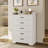 5 drawer dresser with Three-sided Guardrails for Display