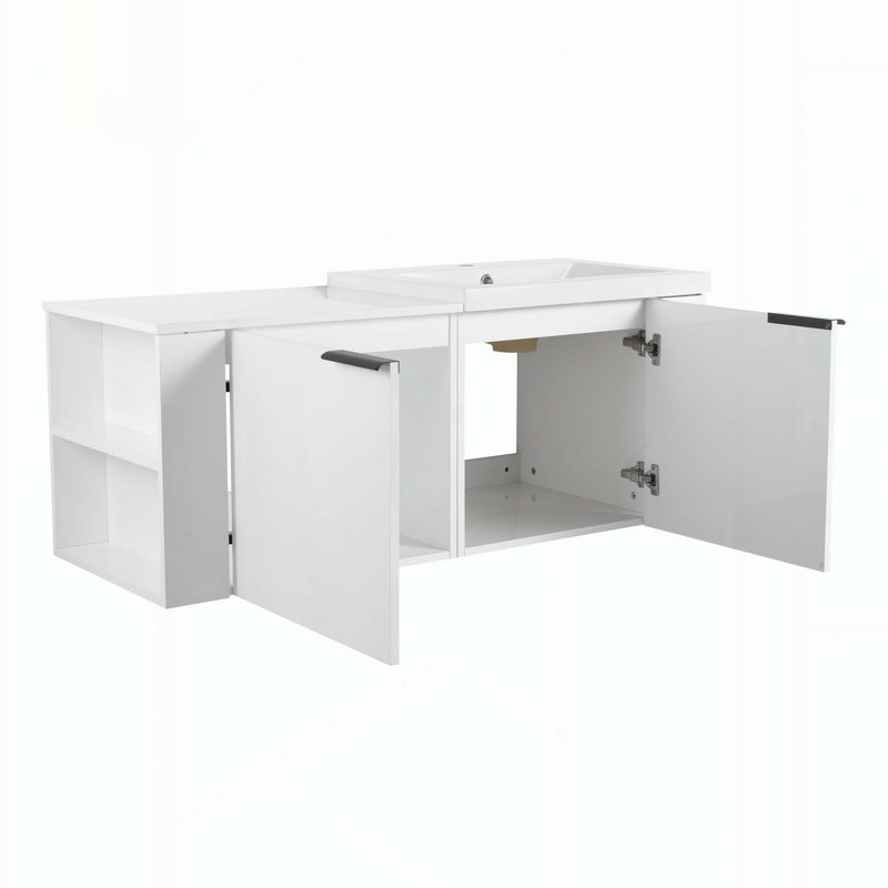 Ensemble de meuble-lavabo moderne avec rangement spacieux et design élégant, Blanc Ameican