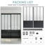 Portes de placard coulissantes 72 po x 80 po en verre de sécurité givré en acier noir thermolaqué avec trousse de quincaillerie d'installation-117969352