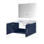 Meuble-lavabo bleu marine avec comptoir en marbre et 36 po Miroir - surface à gratter, boîte de rangement spacieuse pour les rayures et les taches, tiroir