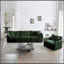 Ensemble de canapés de 3, 1 + 1 + 3 sièges, ensemble de canapé de salon, fauteuil d'appoint, causeuse et canapé à trois places avec accoudoirs ronds de style moderne et chenille verte 3 pièces-592897822