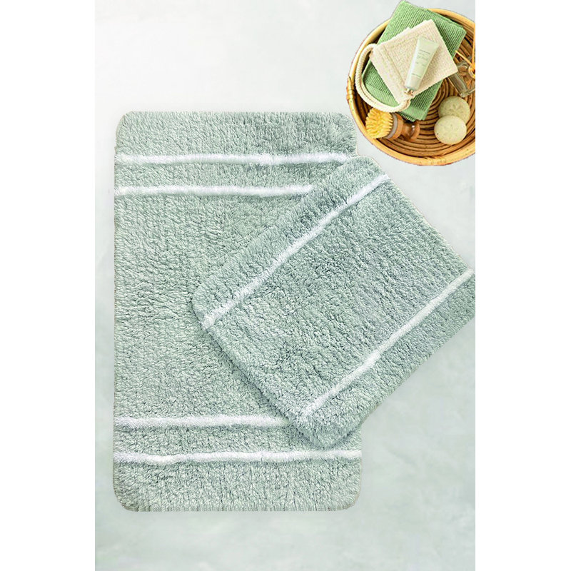 Luxury Cotton Bathmat Set (2 Pieces), Grey, 23.6 x 39.4 inches & 19.7 x 23.6 inches | 100% Soft Cotton, Machine Washable, Durable & Quick-Drying | Perfect for Bathroom Decor & Comfort Underfoot