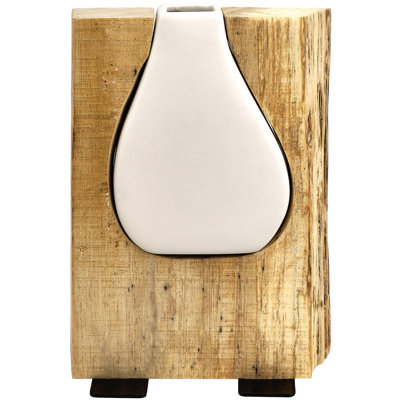 Vase en verre et bois - Vase à fleurs rustique