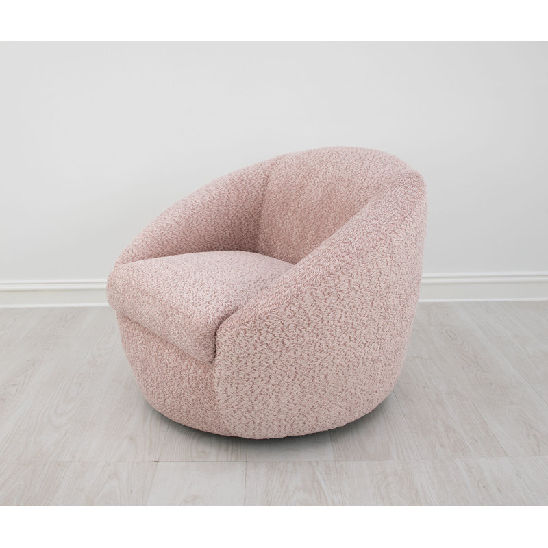 Olivia Swivel Barrel Chair, Dusty Rose