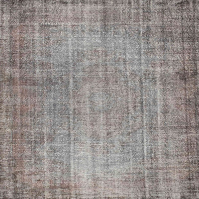 Tapis floral gris