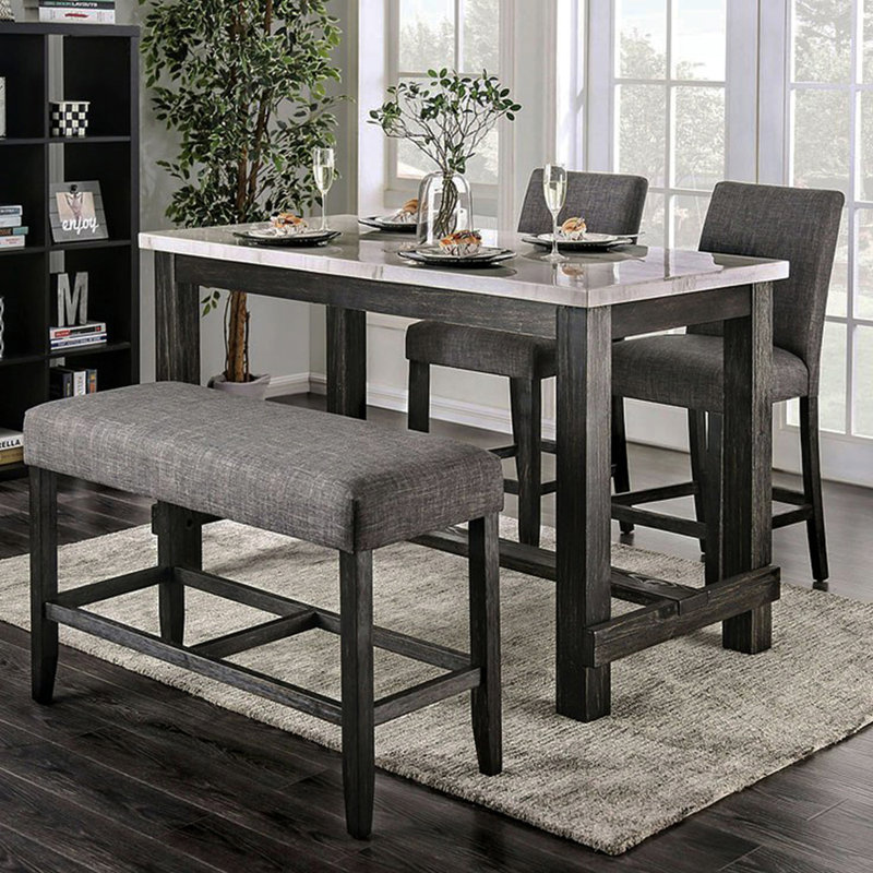 Chaises de salle à manger de 2 pièces en tissu rembourré de couleur grise avec structure, assise et siège pour un bon repas, profondeur de 19,38 po, largeur de 23,22 po, hauteur de 41,43 po, poids de 38,21 lb, confortable