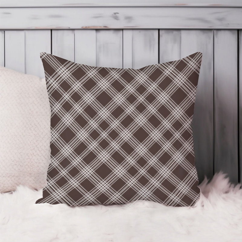 Retro Brown Plaid Pattern III, 20" H x 20" W