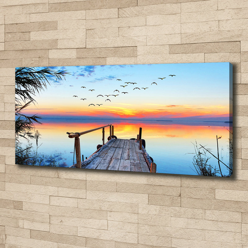 Pier At The Lake - Wrapped Canvas Print