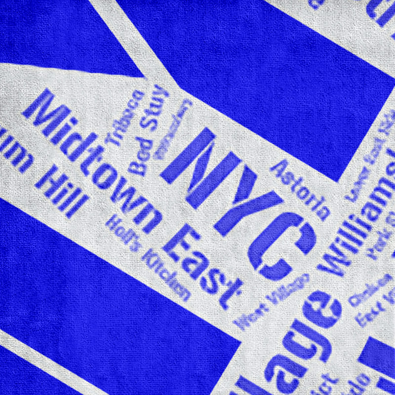Bath Towel, Blue, Poly/Cotton, New York