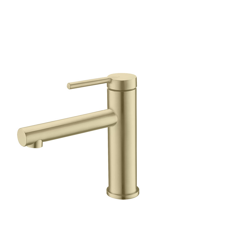 Brushed Gold Stainless Steel Single Handle Bathroom Faucet