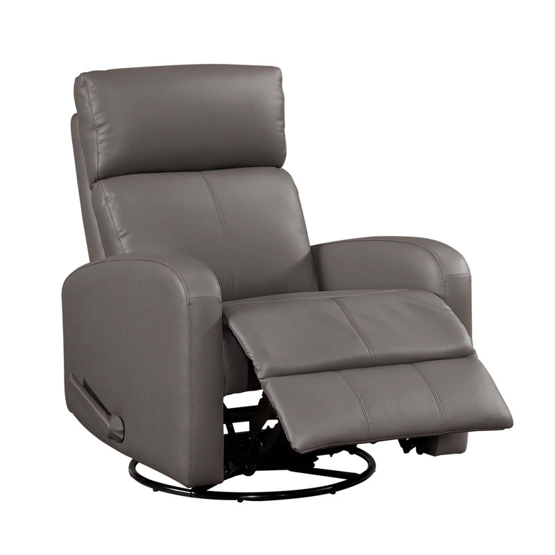 Fauteuil inclinable de luxe en cuir moka avec pivot et confort durable pour le salon et la chambre de bébé