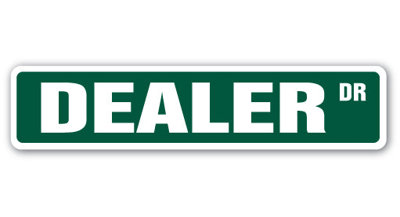 Dealer Street Sign Heavy Duty Plastic 4" X 18"