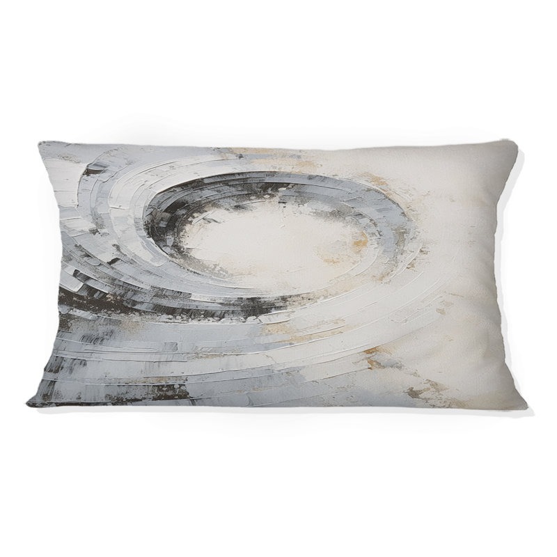 Coussin décoratif blanc et gris Majestic Motion - Abstract Spirals