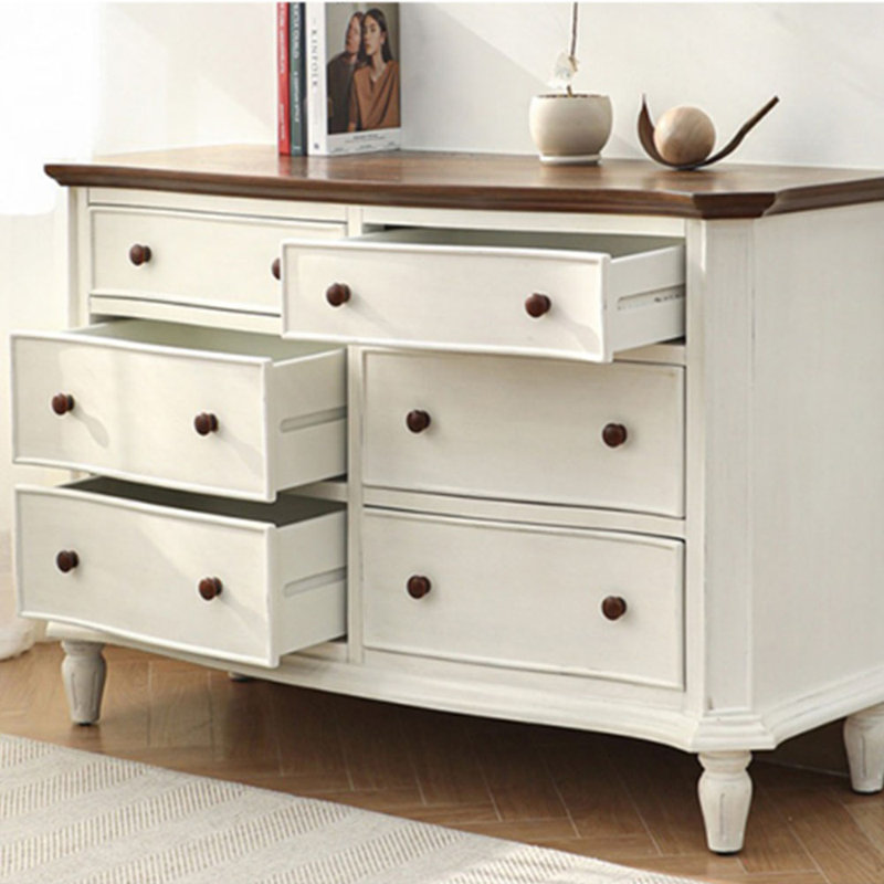 Armoire décorative multifonctionnelle en bois massif, Blanc / Blanc