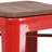 Margherite 30" High Backless Metal Barstool with Square Wood Seat-58202619-58202617